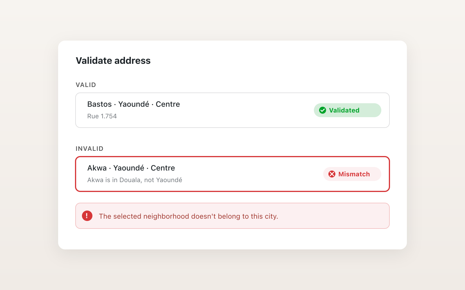 Address Validation